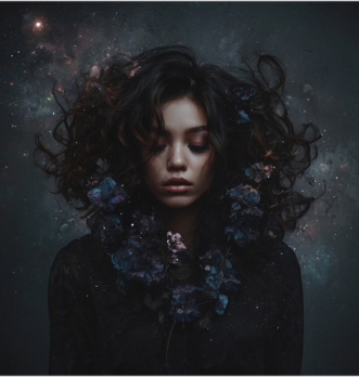 Digital Artwork AI Flowerbomb 60 x 60 cm