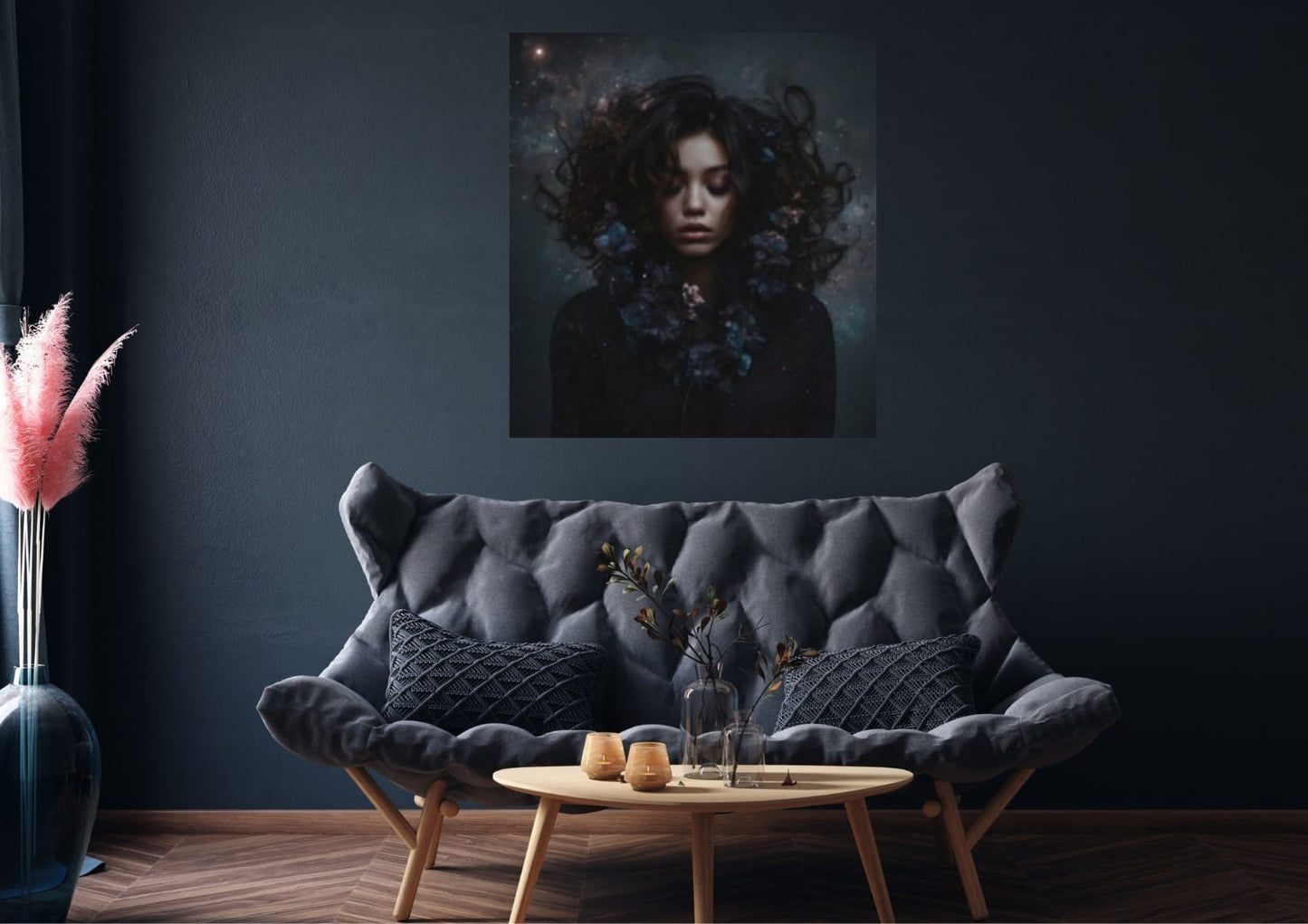 Digital Artwork AI Flowerbomb 60 x 60 cm
