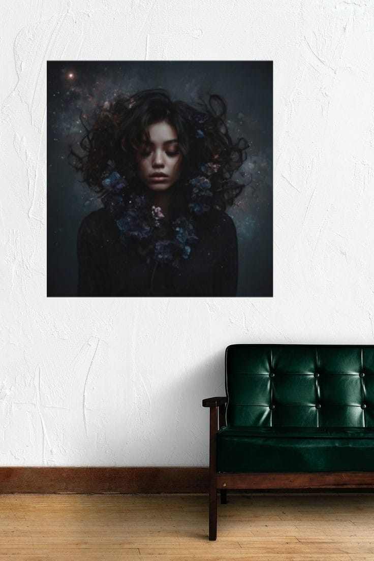 Digital Artwork AI Flowerbomb 60 x 60 cm