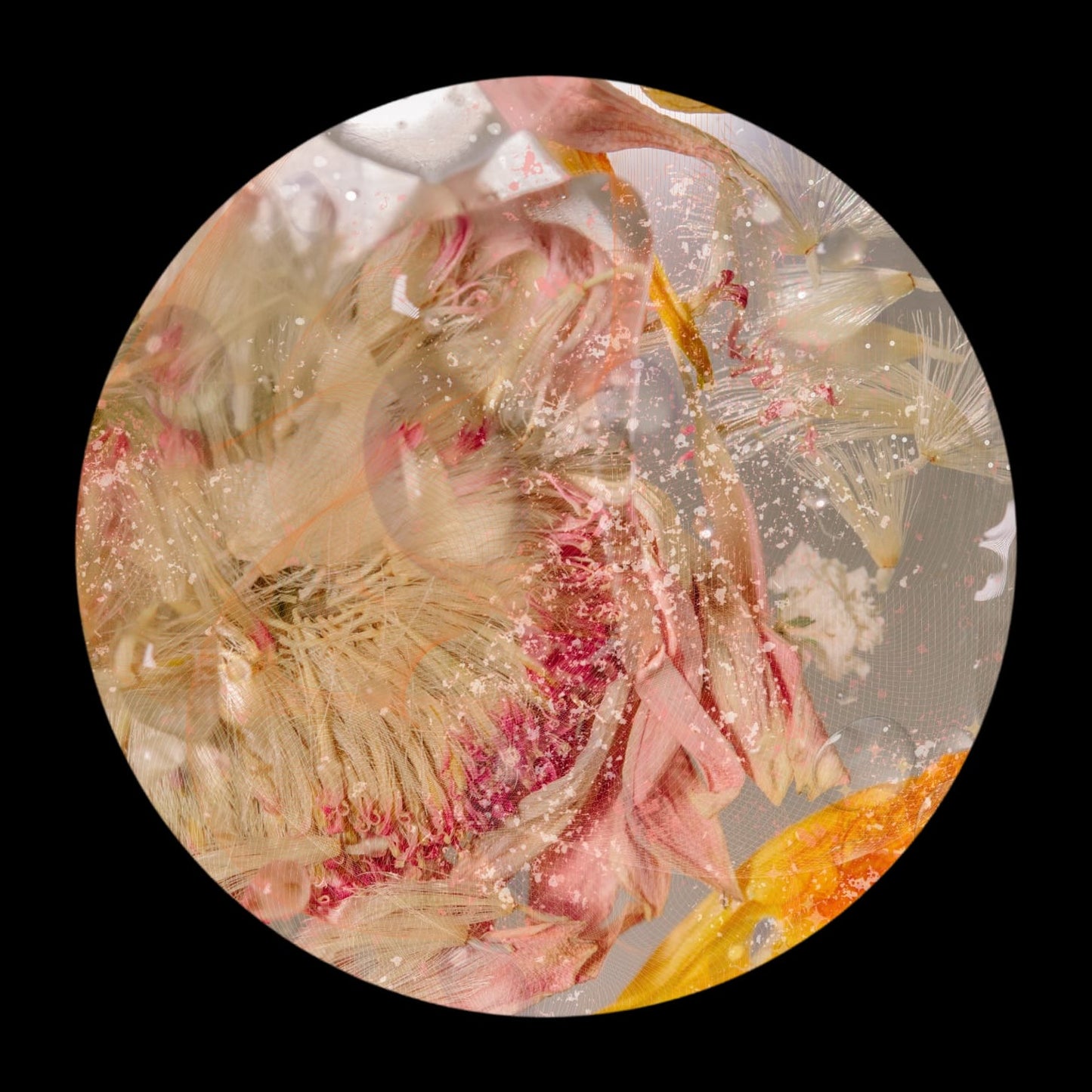 Muurcirkel Bloem Abstract Ø 70 cm (3mm)