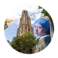Muurcirkel Meisje met de Parel Domtoren Utrecht Ø 70 cm (3mm)