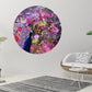 Muurcirkel pauw met bloemen bloemen Ø 50 cm (3mm)