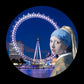 Muurcirkel Meisje met de Parel London Eye Ø 100 cm (5mm)
