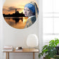 Muurcirkel Meisje met de Parel Skyline Blerick Ø 100 cm (5mm)