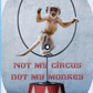 Aluminium Muur ovaal Not my Monkey 50 x 75